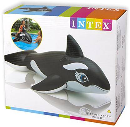 INTEX ® Original Inflatable Whale Ride On Swimming Pool Float Tube Inflatable Pool Accessory