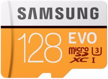 SAMSUNG MB-MP128GA EVO 128 GB SDXC Class 10 100 Mbps Memory Card Compatible with Tablet, Mobile