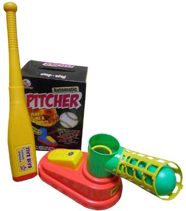 VSHINE Cricket , Baseball Automatic Pitcher Game, Unbreakable, Includes 1 Bat, 3 Balls, Pitcher