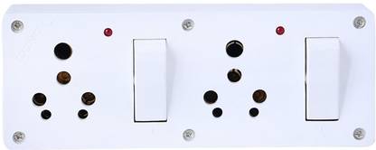 BAHUL Power Fitted with 2 Anchor/Cona Sockets(15 Amp),2 Cona Switches(15 Amp),And 4 Metre Wire With 15 Amp Plug 2  Socket Extension Boards