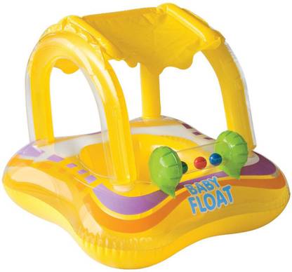 INTEX ? Original Inflatable Baby Float With Sunshade Canopy Swimming Pool Inflatable Toy Float Swim Floatation Belt