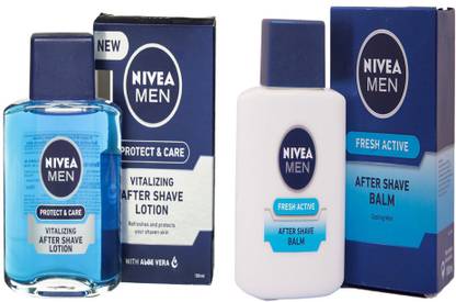 NIVEA MEN FRESH ACTIVE AFTER SAVE BALM 100 ML + MEN PROTECT & CARE VITALIZING AFTER SHAVE LOTION 100 ML
