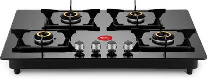 Pigeon 4 Burner automatic hop top Glass, Stainless Steel Automatic Hob