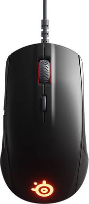स्टीलसरीज Rival 110, Custom TrueMove1, 7,200 CPI, 240 IPS, Prism RGB, Optical Gaming Mouse वायर्ड Optical  गेमिंग माउस
