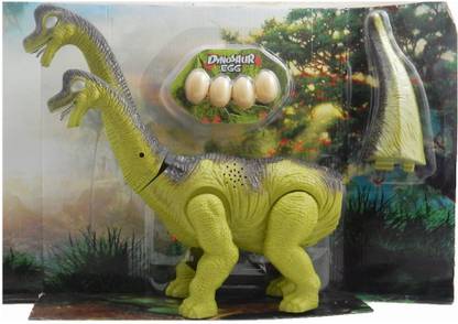 eRunners Battery Operated Dinosaur Toy with Egg-Laying Brachiosaurus with Movement, Real Sound effect and Light