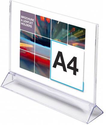 Kebica 1 Compartments Plastic Document Holder Display Stand (A4 Size), Set of 2