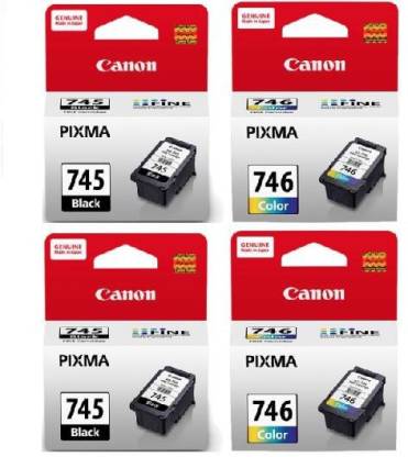 Canon 745 Twin & 746 Twin [Set of 4] Tri-Color Ink Cartridge