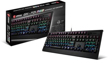 MSI GK-701 with Cherry MX SPEED RGB Silver Switches and RGB Backlights Wired USB Standard Gaming Keyboard Compatible with Desktop, Laptop, Mac