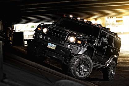 HUMMER BLACK CAR POSTER Paper Print