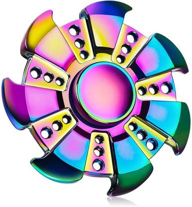 EcomBiz Shining 7-blade Fidget Spinner Stress Relievers Toy Rainbow Heptagonal Toy Perfect Anxiety Reduce Stress Relief Spending Time