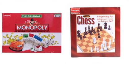 FUNSKOOL Monopoly Board Game With Classic Chess ( Combo Pack ) Strategy & War Board Game