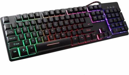 TECHON Keyboard (Black) Wired USB Standard Gaming Keyboard Compatible with Desktop, Laptop, Mac