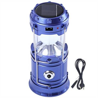 BALRAMA 6+1 LED Light Rechargeable Solar Light Collapsible Solar Camping Lantern LED Torch Flashlight with Dual Power Recharger Solar & AC Electricity 220v + Portatable Hand Lamp with Hooks + Charging Cable with Indicator + USB Output for Mobile Charging Jia Hao JH-5800T Solar Light Set