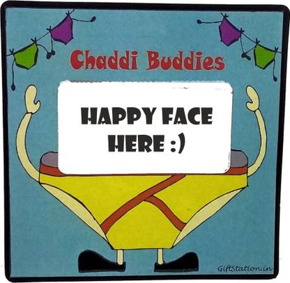GiftStation Chaddi Buddy Magentic Frame Photo Gallery Magnets Pack of 1