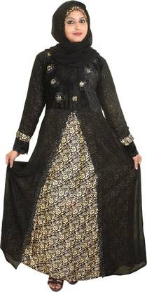 Just Khatoon Chiffon Floral Print Burqa With Hijab