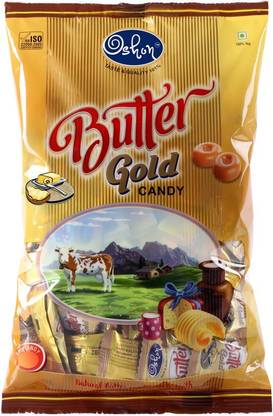 Oshon Butter Gold, 120 Pieces Pouch Fresh Cream, Real Butter Candy