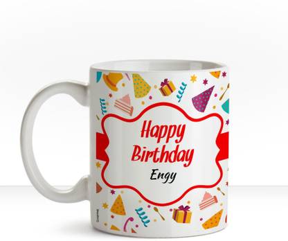 HUPPME Happy Birthday Engy name coffee mug Ceramic Coffee Mug