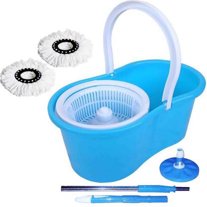 CREZON Fast Move Cleaner Mop with 2 Bucket mop Reffils Wet & Dry Mop