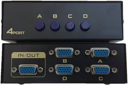 LipiWorld  TV-out Cable 4 Port Manual VGA Switch Splitter