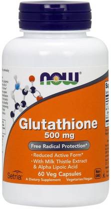Now Foods Glutathione, 500 mg, 60 Veg Capsules