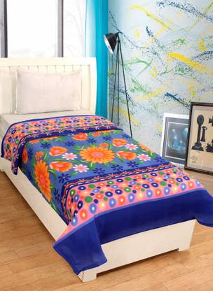 Optimistic Home Furnishing Floral Single Fleece Blanket for  Mild Winter