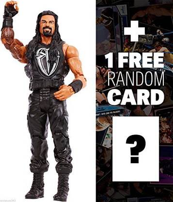 WWE Roman Reigns Wrestlemania Basic Action Figure Series + 1 Free Official Trading Card Bundle