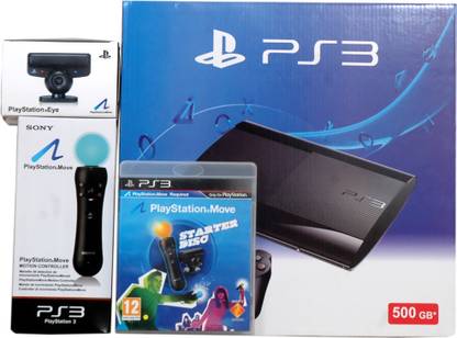 SONY Ps3 Console 500gb with Starter Disk & Move  Motion Controller