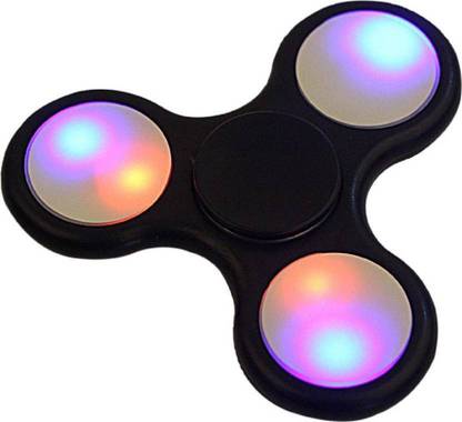 BLULOTUS Spinner PWFI4582 Tri-Spinner Toy for Kids and Adults Disco led light Rechargeable Battery (Multi Color)