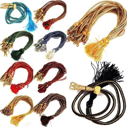 Beadsncraft Necklace back rope dori for Silk Thread Jewellery making Combo 10 Assorted colorful dories (Pack of 10 Pcs 1 Pc Each Color / Design)