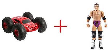 Best Brands Toys Wwe Action Figure Zack Ryder And Sharper Image Toy Radio Control 2 In 1 Vehicle Flip Stunt Rally Car Red Bundle