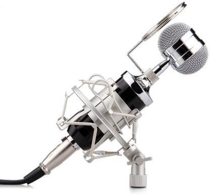 Powerpak BM-8000 Black Condenser Sound Studio Recording Broadcasting Microphone+Pop Filter+Shock Mount Mic Sound Studio Recording Dynamic Microphone