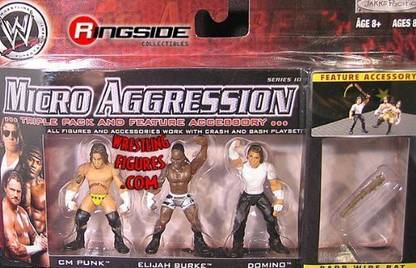 Jakks Pacific Wwe Wrestling Micro Aggression Series 10 Figure 3-Pack Cm Punk Elijah Burke And Domino By