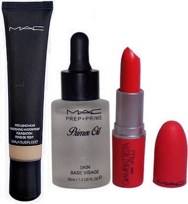 M.A.C Prep+Prime Primer,Pro LongWear Foundation&Giambattista Orange Lipstick