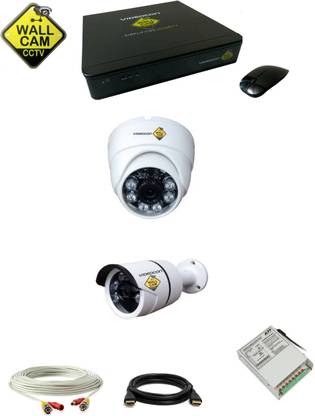 Videocon Videocon Set of 1+1 Dome and Bullet CCTV with 4 CH 5in1 DVR and all accessories(Free Wireless Mouse and HDMi Cable 1.5m) 4 Channel Home Security Camera Security Camera