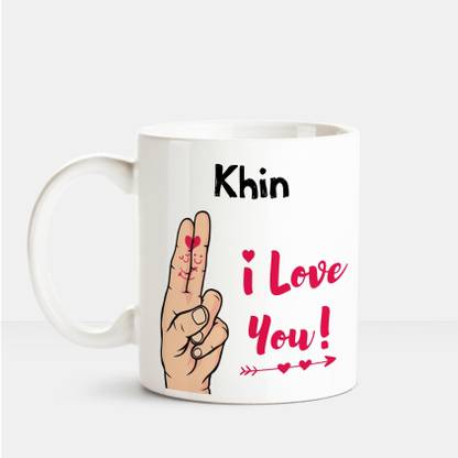 HUPPME I Love you Khin printed personalized coffee mug Ceramic Coffee Mug