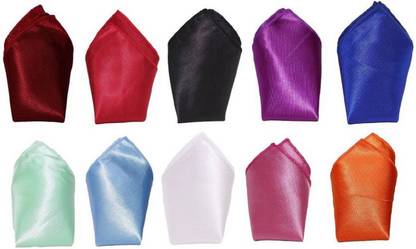 FashMade Solid Satin Blend Pocket Square