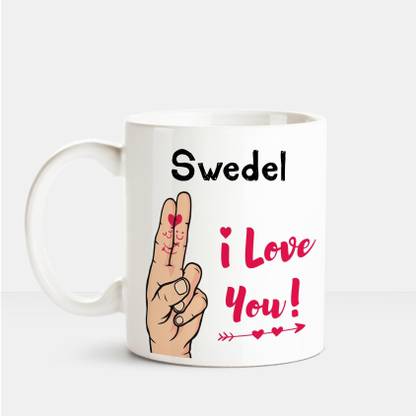 HUPPME I Love you Swedel printed personalized coffee mug Ceramic Coffee Mug