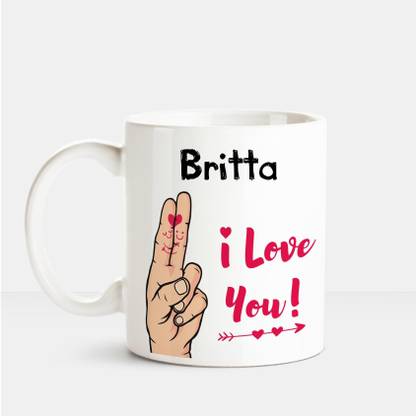 HUPPME I Love you Britta printed personalized coffee mug Ceramic Coffee Mug