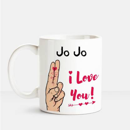 HUPPME I Love you Jo Jo printed personalized coffee mug Ceramic Coffee Mug