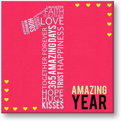 GIFTSMATE 1st Marriage Anniversary Paintings Canvas 2 inch x 18 inch Painting