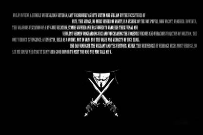 V For Vendetta Poster (Size 12 Inch x 18 Inch) (Pack of 1) Paper Print