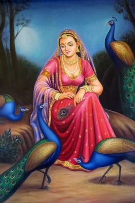 Rajasthani Canvas Painting Poster (Size 12 Inch x 18 Inch) (Pack of 1) Paper Print