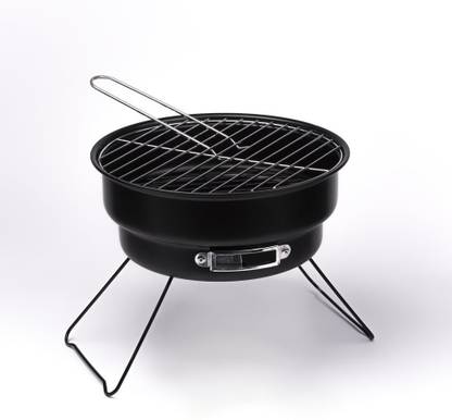 Godskitchen Round Shape Barbeque / Portable Charcoal Barbecue Table Camping Outdoor Garden Grill BBQ Rib Roaster Grill