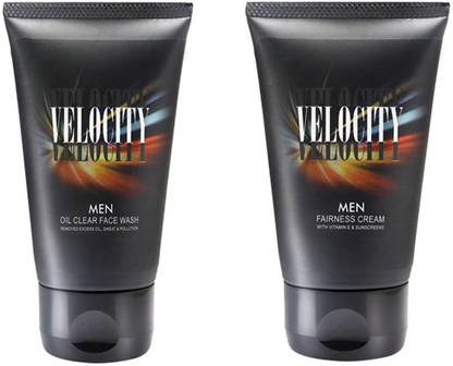 Modicare VELOCITY MEN OIL CLEAR FACE WASH (50GM) with VELOCITY MEN FAIRNESS CREAM (50GM)