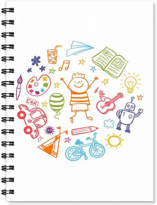 100yellow Notebook | Funny Image Print Wire Bound Spiral Notebooks/Designer Covers Combined With Ruled Sheets Notebook/ Diary -Ideal For Kids/ Christmas Gift A5 Notebook Ruled 170 Pages