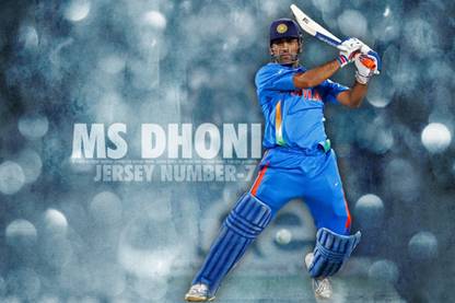 Most Famous Ms Dhoni Jersey No 7 Poster (Size 12 Inch x 18 Inch) (Pack of 1) Paper Print