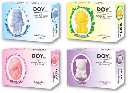 Doy Soap with Natural Milk Cream And Shea Butter King Samba + Bathman + Princess + Teddy