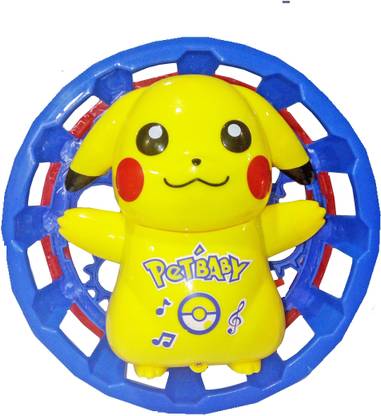 Shanaya Pokemon Pikachu Musical toy with circling function, lights & sound for kids (multicolor)