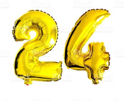 Balloonistics Solid 24 Number Foil Balloon 17" inch Balloon