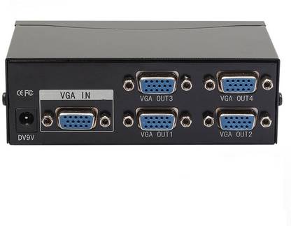 Technotech 4 Port VGA Splitter Sharing Switch Box (4 VGA out/1 VGA in) - 4 VGA Input 1 VGA Output- for 4 PC to share one monitor Media Streaming Device